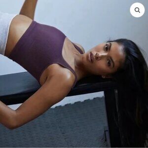 NWOT Free People Happiness Runs Squareneck Crop Purple size XS/S